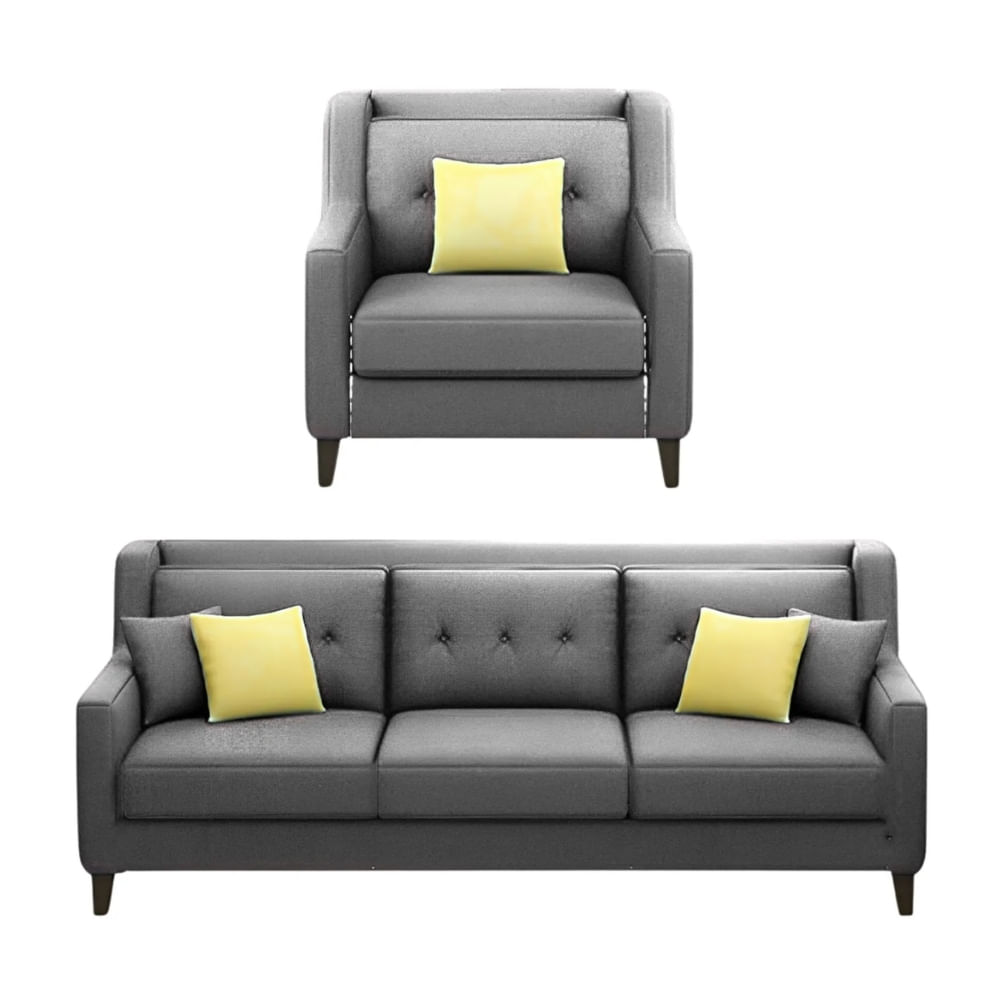 Juego de Sala Barroco 3 1 Gris Claro