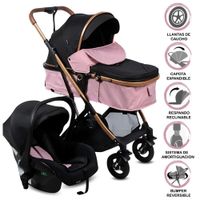 Coche Moisés Travel System «RONDA PLUS» con Porta bebé Pink