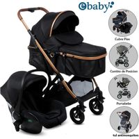 Coche Moisés Travel System RONDA PLUS con Porta bebé Black