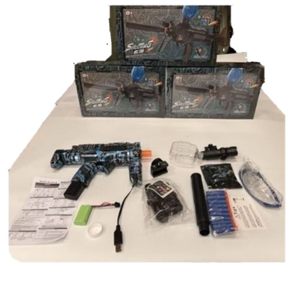 Pistola Hidrogel MP7 C/Laser, Linterna y Silenciador Gris