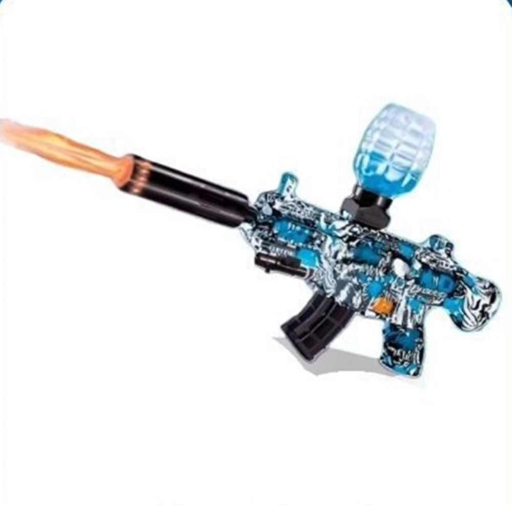 Pistola Hidrogel AK47 con silenciador RGB, humo y proyector Azul