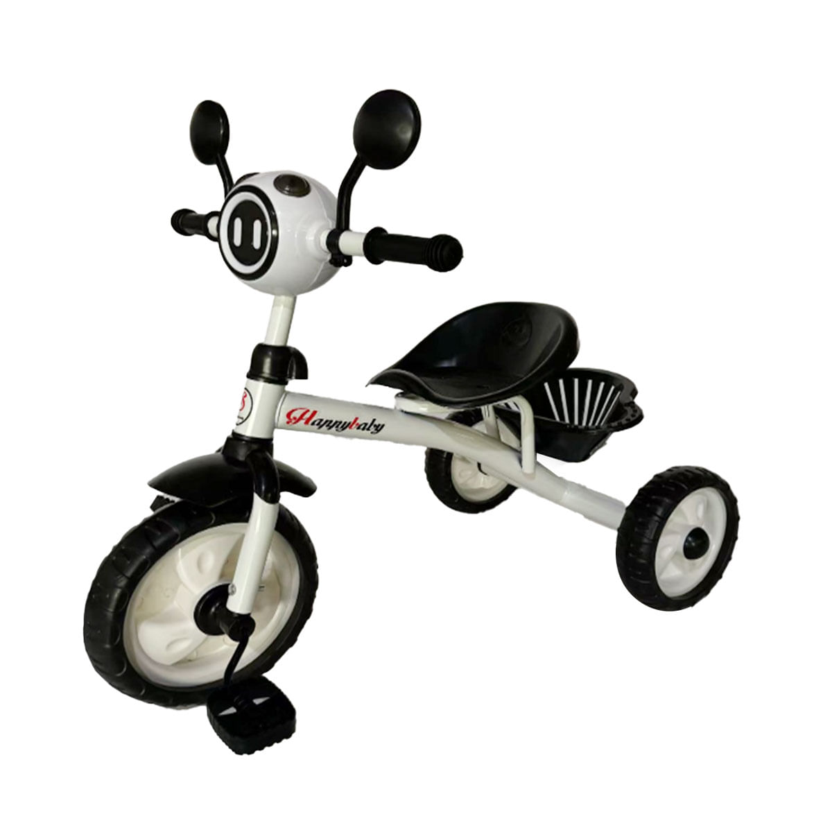 Triciclo Para Niños Infantil Con Doble Bandeja Luz Sonido Blanco 864