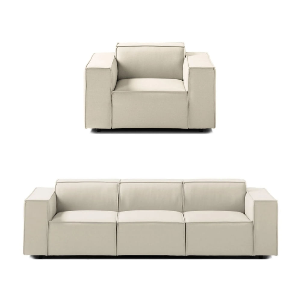 Juego de Sala Vitoriano 3 1 Blanco