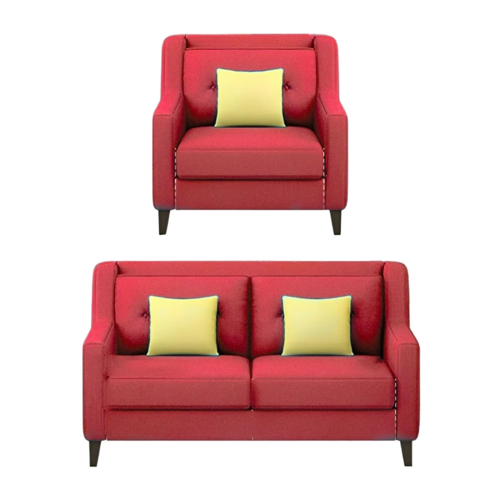 Juego de Sala Barroco 2 1 Rojo