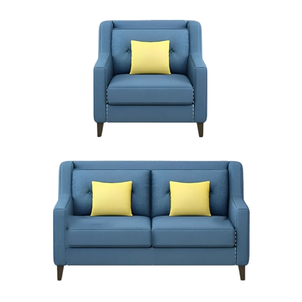 Juego de Sala Barroco 2 1 Azul Claro