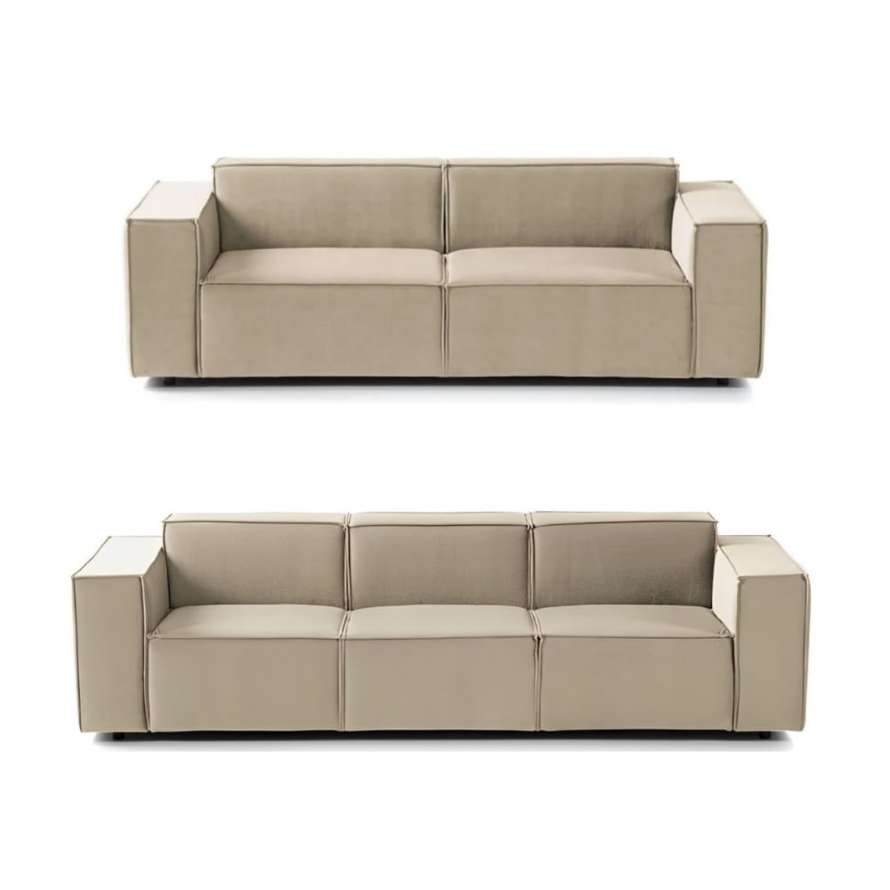 Juego de Sala Vitoriano 3 2 Beige Claro