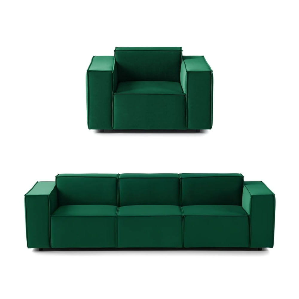 Juego de Sala Vitoriano 3 1 Verde