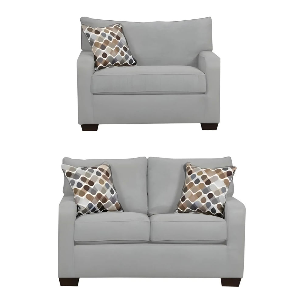 Juego de Sala Reims 2 1 Gris Claro