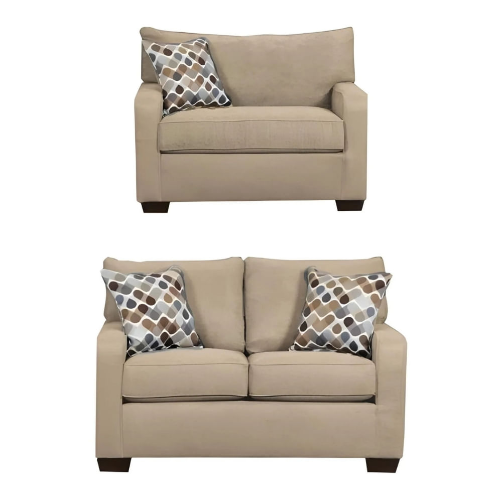 Juego de Sala Reims 2 1 Beige Claro