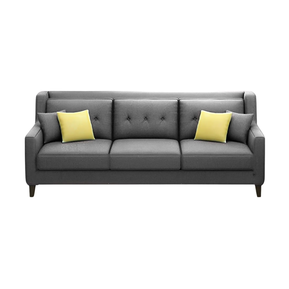 Sofá 3 Cuerpos Barroco Gris Claro