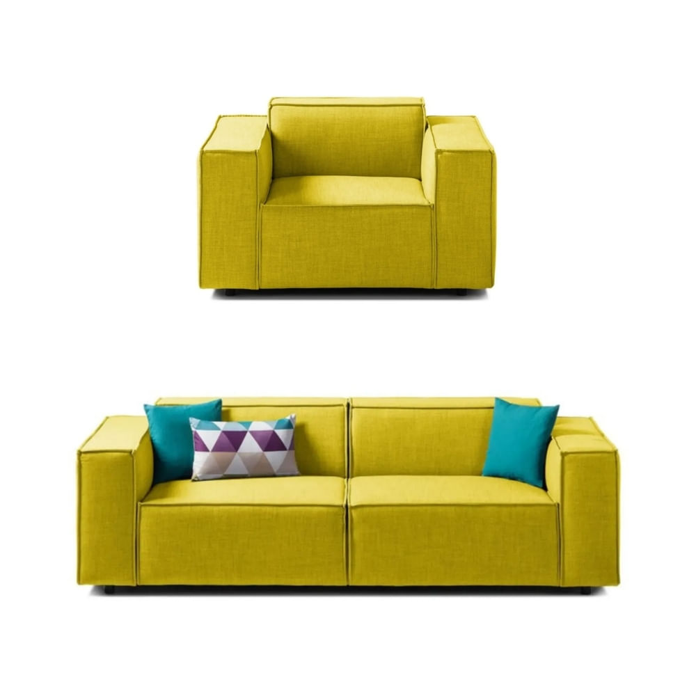 Juego de Sala Vitoriano 2 1 Amarillo