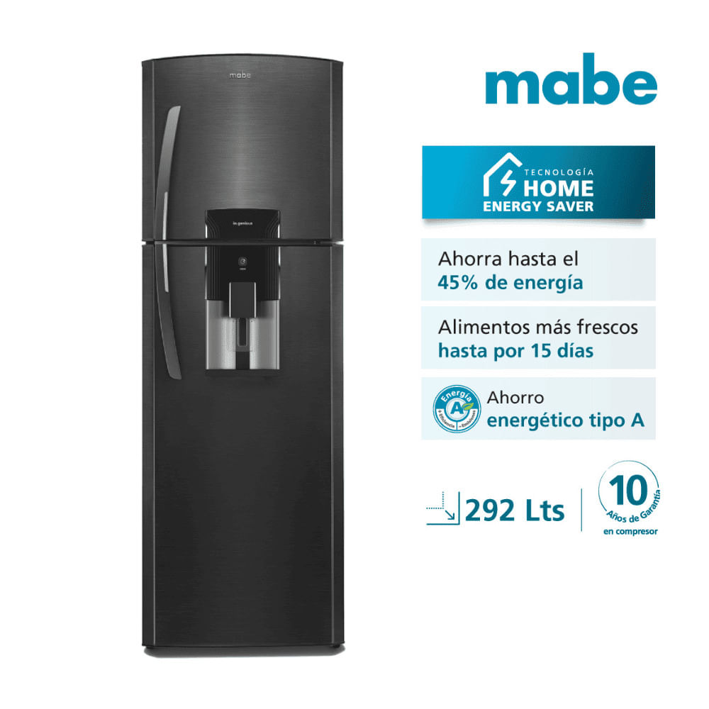 Refrigeradora Mabe RMA305FWPC Top Mount No Frost 300L Negro