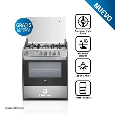 Cocina a Gas INDURAMA 5 Quemadores Cantabria QZ Croma Cocina a Gas INDURAMA 5 Quemadores Cantabria QZ Croma