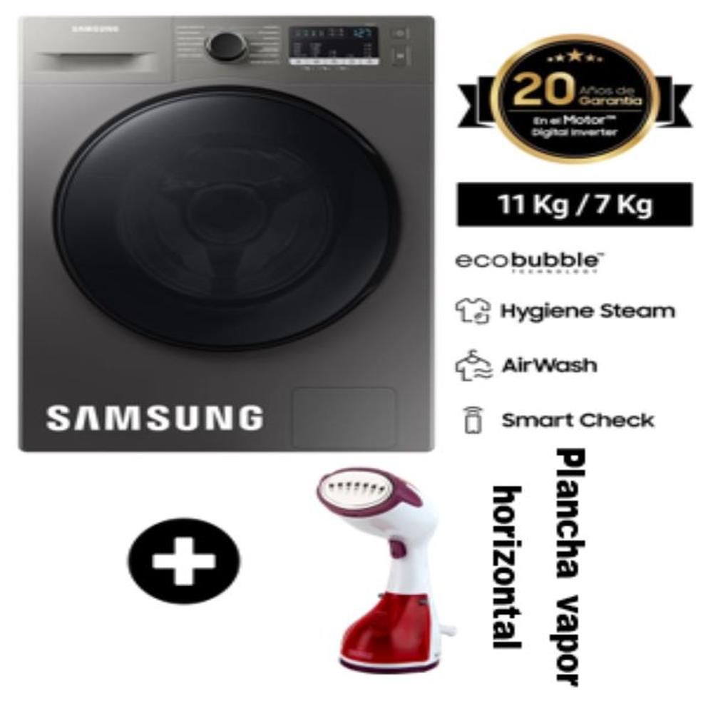 Lavaseca SAMSUNG Carga Frontal 11 Kg/7 Kg WD11T4046BXPE Inox