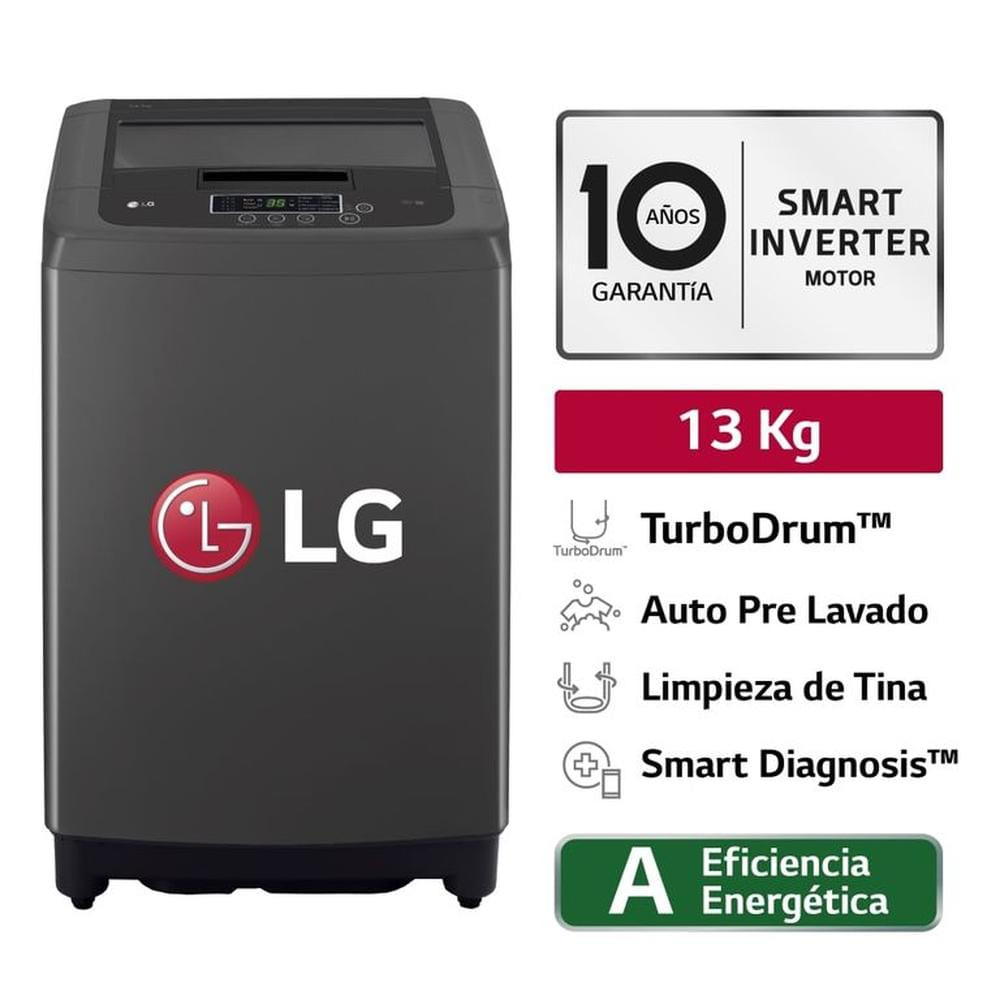 Lavadora WT13BPBK 13kg Smart Motion Carga Superior Negro Claro LG