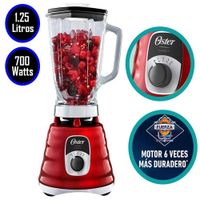 LICUADORA OSTER BLST4126R 3 VELOCIDADES 1.25LT 700W ROJO