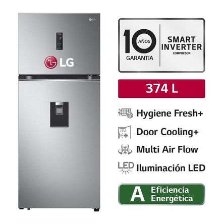 Refrigeradora GT37SGP 374L Hygiene Fresh Top Mount Plateada LG Refrigeradora GT37SGP 374L Hygiene Fresh Top Mount Plateada LG