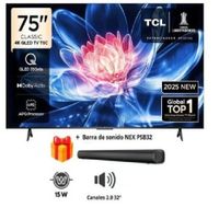Televisor TCL QLED 75"" UHD 4K Smart TV 75T6C Modelo 2025 + soundbar
