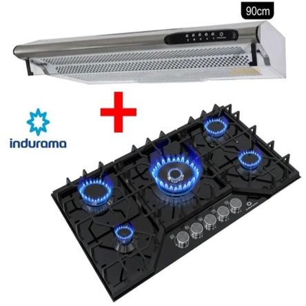 ENCIMERA EMPOTRABLE 5 HORNILLAS + CAMPANA EXTRACTORA INDURAMA ENCIMERA EMPOTRABLE 5 HORNILLAS + CAMPANA EXTRACTORA INDURAMA