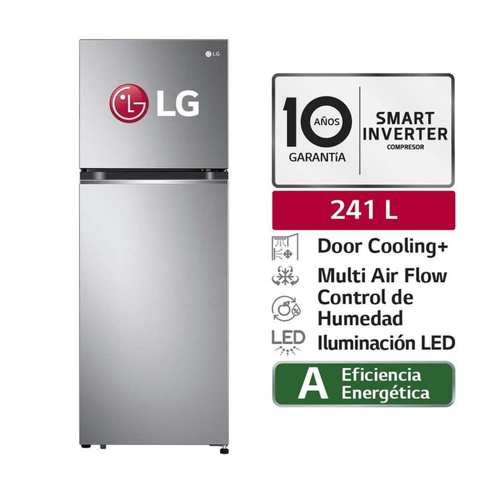REFRIGERADORA LG 241L GT24BPP TOP FREEZER DOOR COOLING PLATEADA