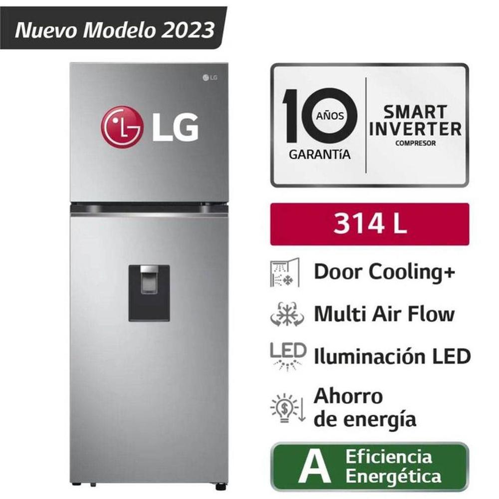 Refrigeradora LG GT31WPP Top Freezer Door Cooling 314 Litros Plateada Plateada
