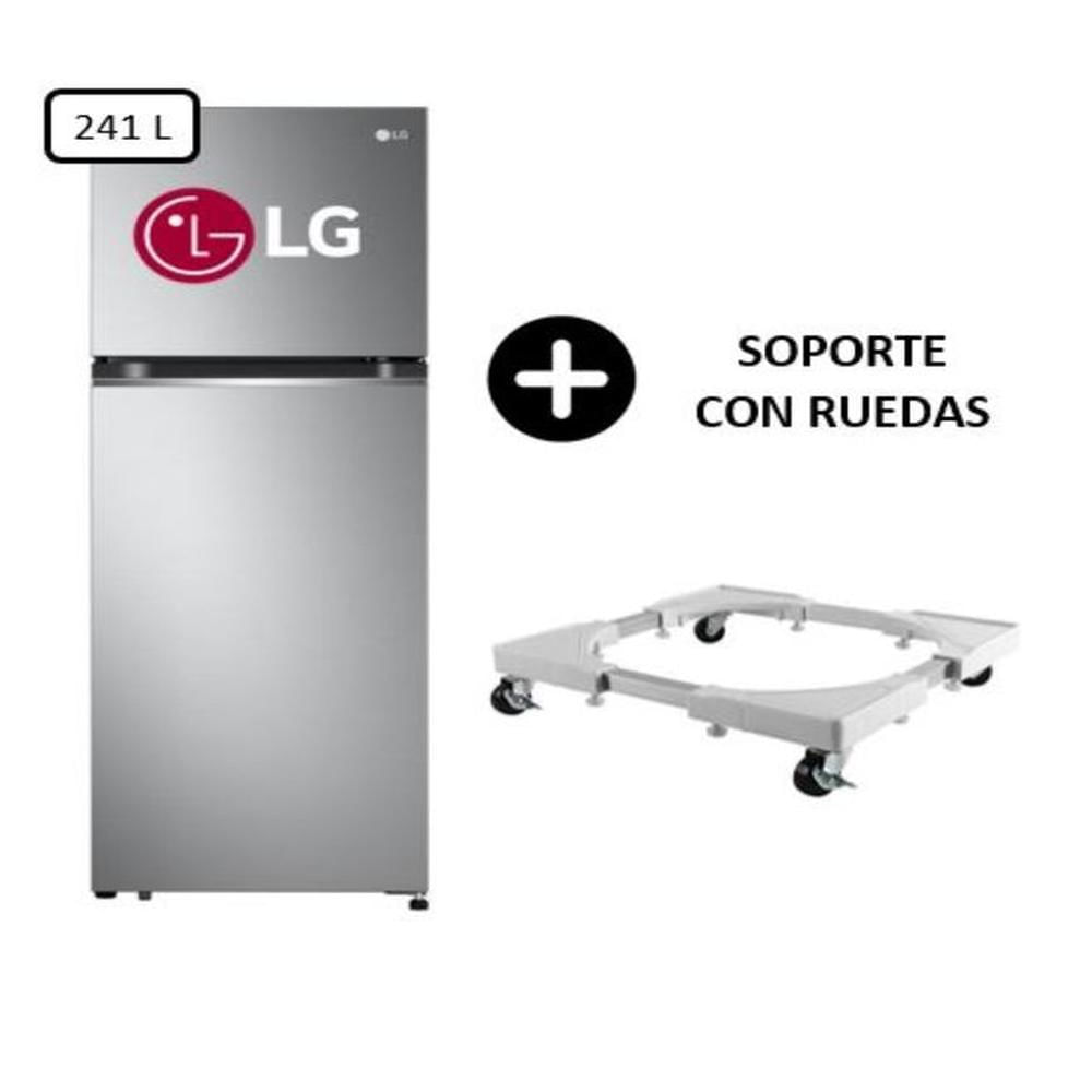Refrigeradora LG Top freezer GT24BPP 241 L Plateada + SOPORTE CON RUEDAS Refrigeradora LG Top freezer GT24BPP 241 L Plateada + SOPORTE CON RUEDAS
