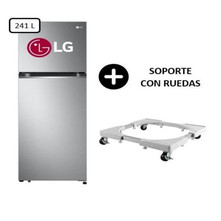 Refrigeradora LG Top freezer GT24BPP 241 L  Plateada + SOPORTE CON RUEDAS