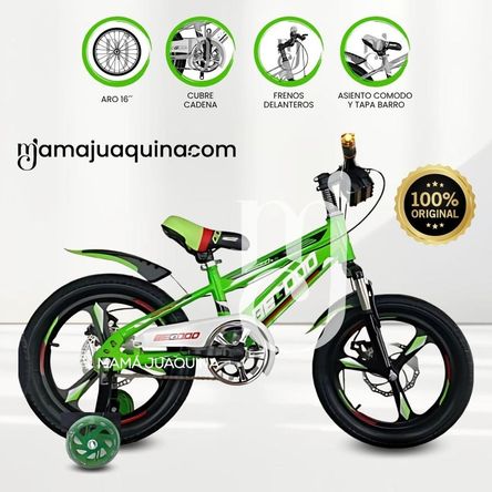Bicicleta Deportiva para Niños Aro 16 «IKE GOOD» Green Bicicleta Deportiva para Niños Aro 16 «IKE GOOD» Green