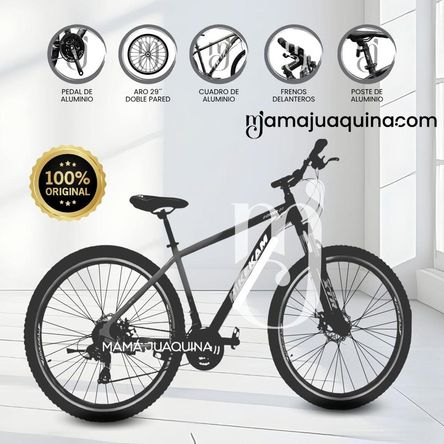 Bicicleta Deportiva Aro 29 «POWER BIKE» de Lujo Black