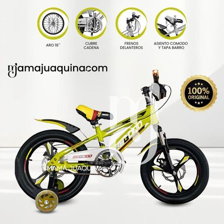 Bicicleta Deportiva para Niños Aro 16 «IKE GOOD» Yellow
