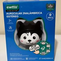 Audífonos  Ewtto Diseño HUSKY Rostro Intercambiable negro