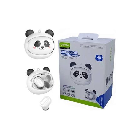 Audífonos Bluetooth Ewtto Diseño Panda y Rostro Intercambiable