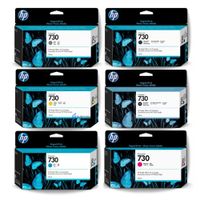 Kit Tinta HP 730 300ml Mate Black Photo Black Gris Cian Magenta Yellow