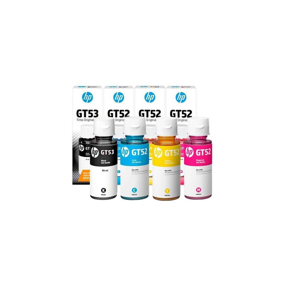Pack Tinta HP Gt52 Gt53 Negro Cyan Amarillo Mag Pack Tinta HP Gt52 Gt53 Negro Cyan Amarillo Mag