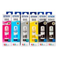 Pack Tinta Epson T555 T554 Colores y Negro Para L8160 L8180 ORIGINAL