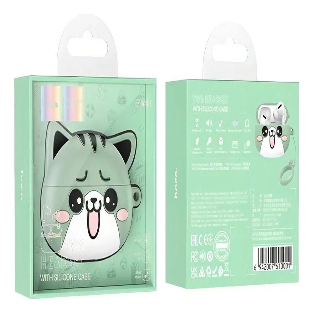 Audifonos Inalambricos con Funda de Gato Color Verde Claro Audifonos Inalambricos con Funda de Gato Color Verde Claro