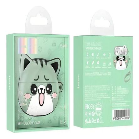 Audifonos Inalambricos con Funda de Gato Color Verde Claro Audifonos Inalambricos con Funda de Gato Color Verde Claro