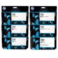 Kit Tinta HP 727 Cyan Magenta Amarillo Mate/Black Photo/Black Gray