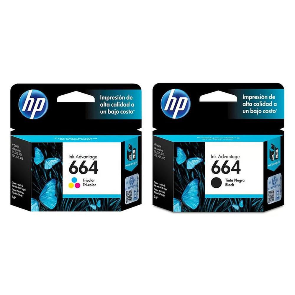 KIT DE CARTUCHO DE TINTA HP 664 NEGRO / COLOR ORIGINAL KIT DE CARTUCHO DE TINTA HP 664 NEGRO / COLOR ORIGINAL