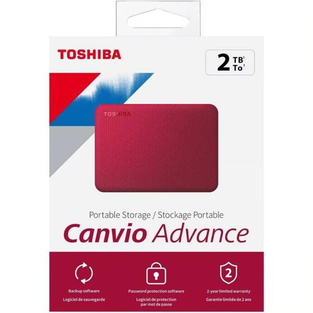 Disco Duro Externo Toshiba Canvio Advance 2TB - Rojo - Portátil Disco Duro Externo Toshiba Canvio Advance 2TB - Rojo - Portátil