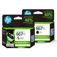 Kit Tinta HP 667XL Negro Tricolor original