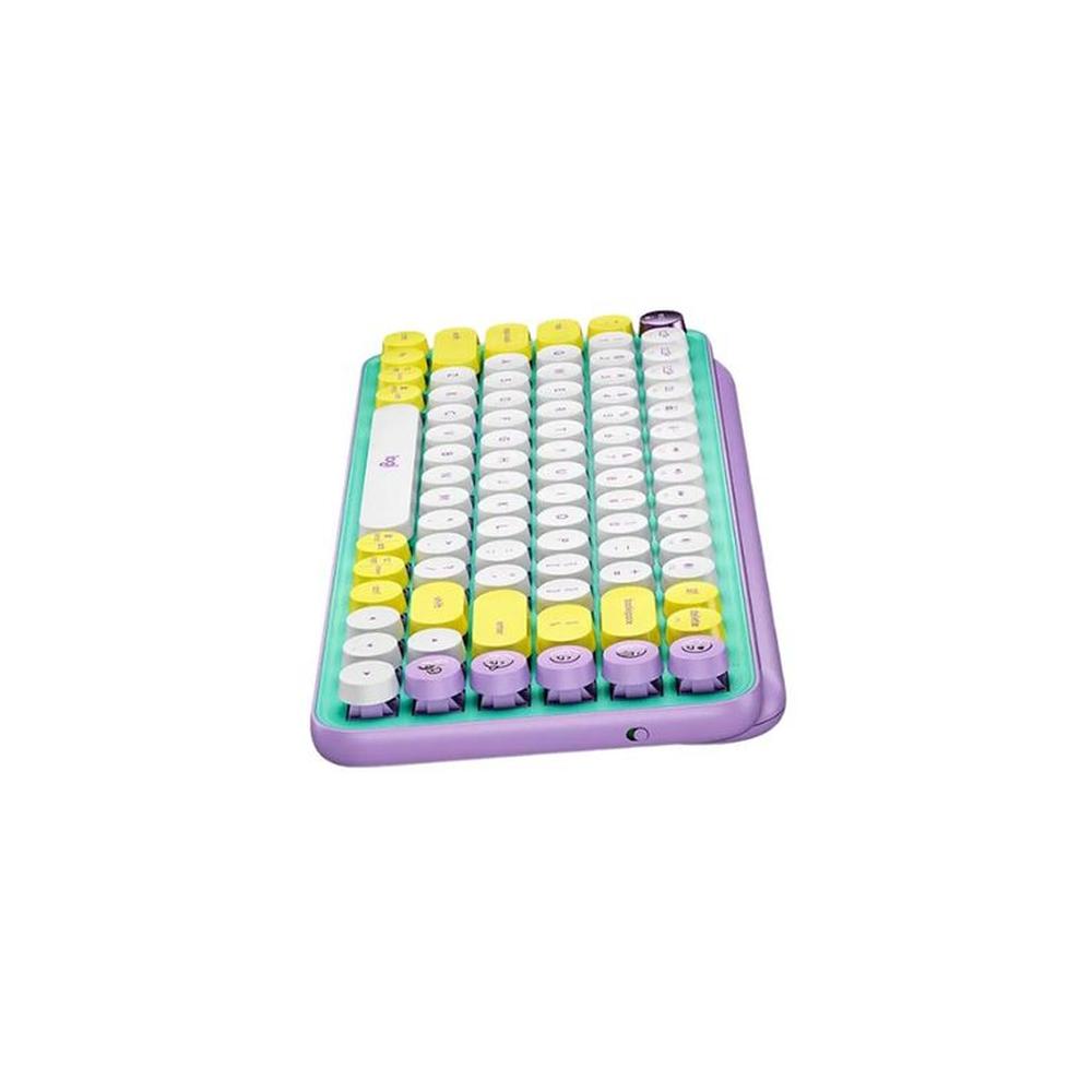 TECLADO LOGITECH POP KEYS INALAMBRICO BLUETOOTH FRESH VIBES LILA VERDE