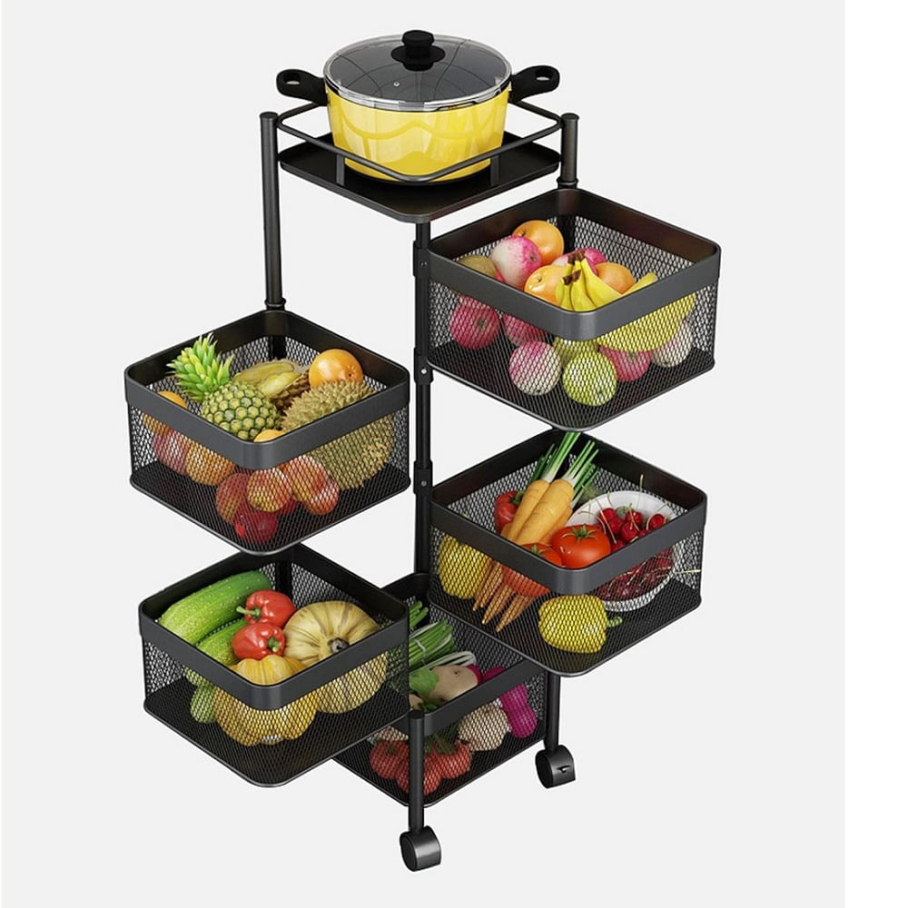 Estante Giratorio Organizador 5 Niveles Cuadrado Acero Inoxidable