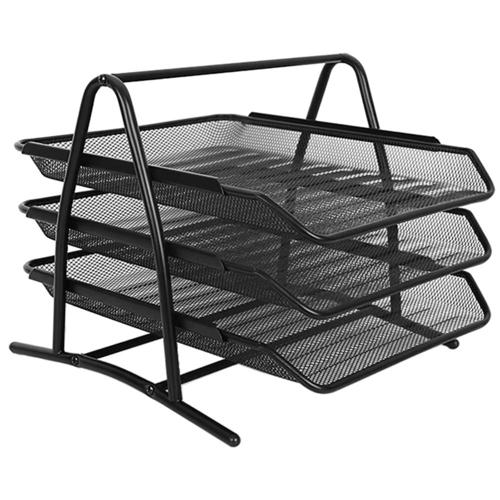 Bandeja Metálica 3 Pisos para Documentos y Papeles