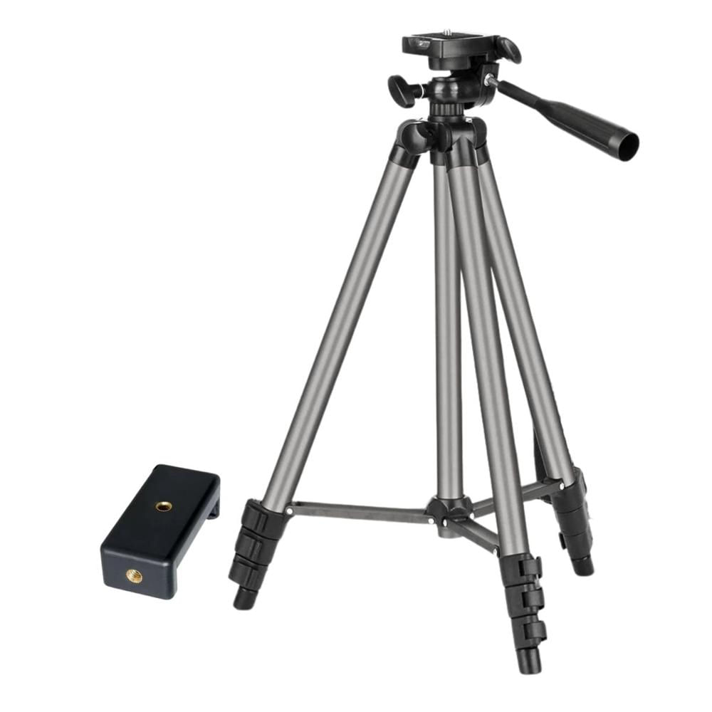 Trípode Profesional Weifeng WT-3130 de 125 cm + Adaptador a Celular Color Negro