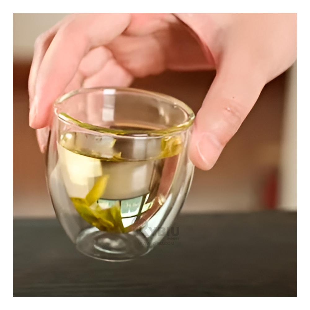 Vaso Cristalino de Doble Capa 460ML Y+Papel de Regalo