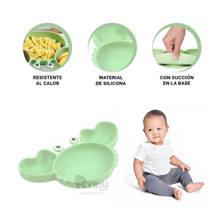 Vajilla para Alimento de Bebe en Verde Y+Post-it Adhesivos