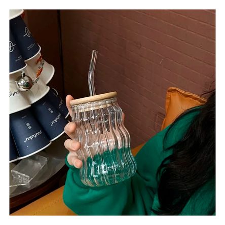 Vaso con Tapadera en Transparente Y+Stickers Vaso con Tapadera en Transparente Y+Stickers