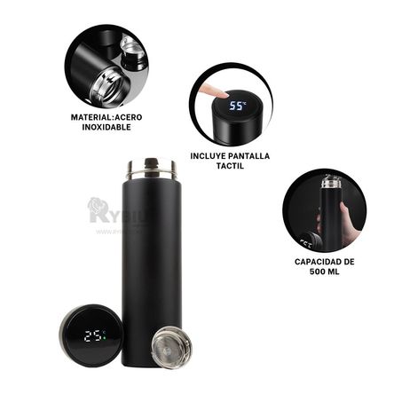 Pomo Eficiente para Agua Fria 500ml Negro Y+Regalo Stickers