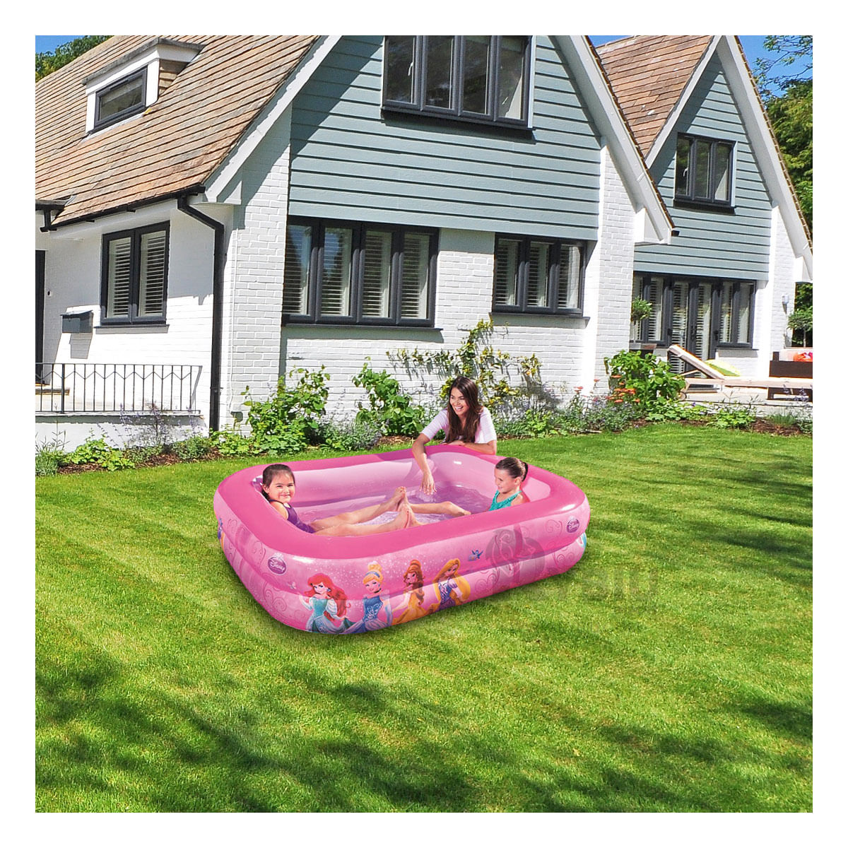 Piscina Resistente en Color Rosado Y+Stickers